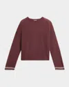 Brunello Cucinelli Metallic Varsity-cuff Mohair Winter Gauze Sweater