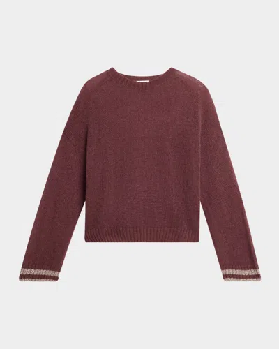 Brunello Cucinelli Metallic Varsity-cuff Mohair Winter Gauze Sweater