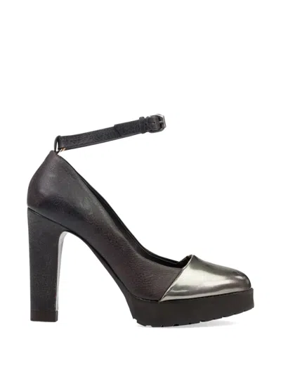 Brunello Cucinelli Metallic-cap Ankle-strap Pumps In Brown