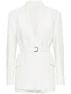 Brunello Cucinelli Women Linen Jacket With Belt And Precious Details In White