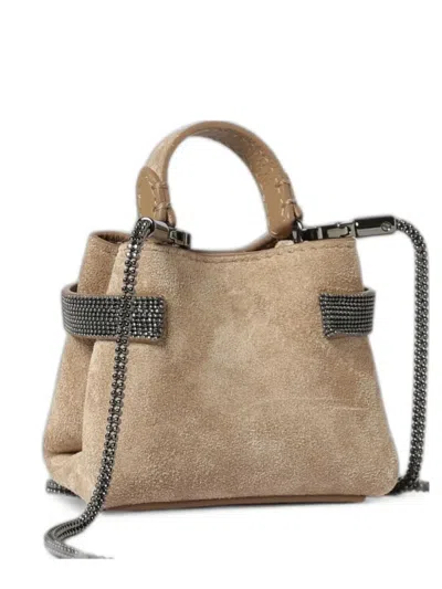 Brunello Cucinelli Micro Essence Suede Tote Bag In Brown