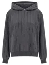 Brunello Cucinelli Cotton Sequin-stripe Hoodie In Gray