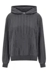 Brunello Cucinelli Cotton Sequin-stripe Hoodie In Gray