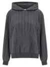 Brunello Cucinelli Dazzling Chalk Stripe Embroidery Cotton Sweatshirt In Gray