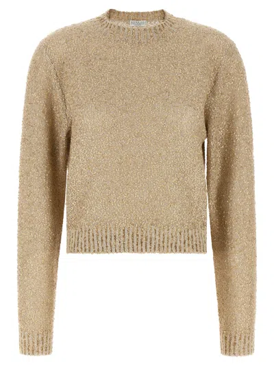 Brunello Cucinelli Micro Sequin Sweater In Brown