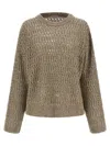 Brunello Cucinelli Micro Sequin Sweater Sweaters And Cardigans Beige In Brown