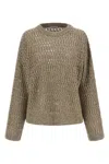 Brunello Cucinelli Micro Sequin Sweater Sweaters And Cardigans Beige In Multi