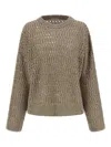 Brunello Cucinelli Micro Sequin Sweater Sweaters And Cardigans Beige In Brown