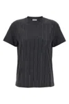 Brunello Cucinelli Striped Sequin Cotton Jersey Short-sleeve T-shirt