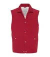 Brunello Cucinelli Microfiber Water-resistant Gilet In Red
