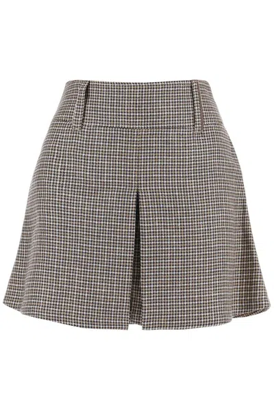Brunello Cucinelli Checked Linen Skort In Multi