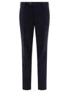 Brunello Cucinelli Tailored Flat Front Pants In Blue Cotton In Blue