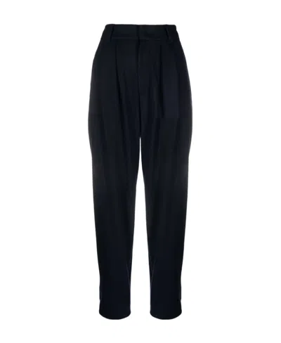 Brunello Cucinelli Mid-rise Cashmere Trousers In Black