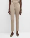 Brunello Cucinelli Mid-rise Cotton Twill Boy-fit Ankle Cigarette Pants In C9643 Sabbia