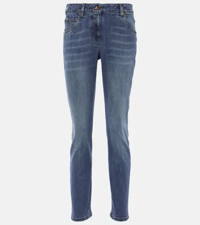 Brunello Cucinelli Mid-rise Skinny Jeans In Blue