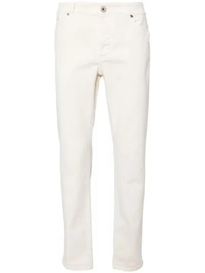 Brunello Cucinelli Mid-rise Slim Jeans In White