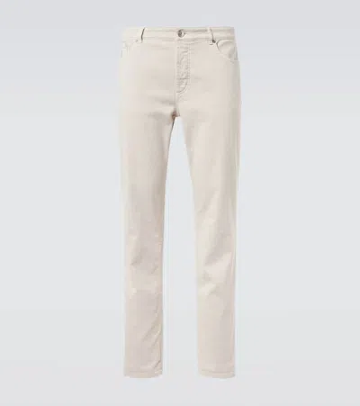 Brunello Cucinelli Mid-rise Slim Jeans In Sand