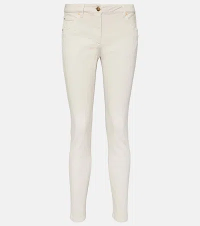 Brunello Cucinelli Mid-rise Slim Jeans In White