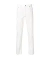Brunello Cucinelli Logo-embroidered Tapered Cotton Jeans In White