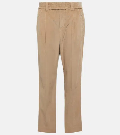 Brunello Cucinelli Mid-rise Straight Corduroy Pants In Brown