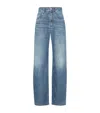 Brunello Cucinelli Wide-leg Blue Jeans With Whiskering Effect And Classic Five-pocket Design In Blue