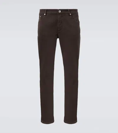 Brunello Cucinelli Mid-rise Straight Jeans In Brown