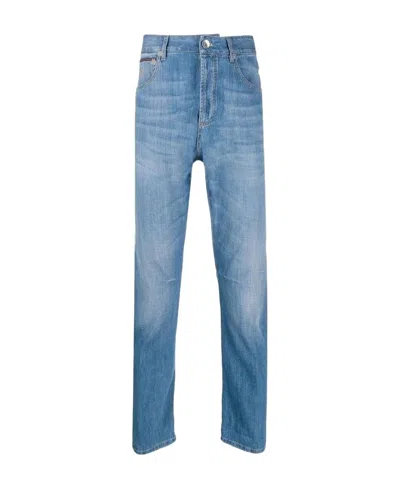 Brunello Cucinelli Mid-rise Straight Jeans In Blue