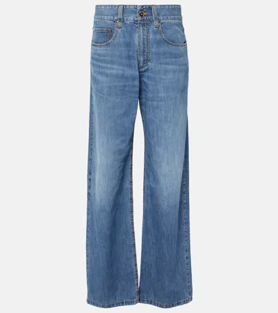 Brunello Cucinelli Mid-rise Straight Jeans In Blue
