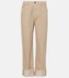 Brunello Cucinelli Mid-rise Straight Jeans In Cofee Cream