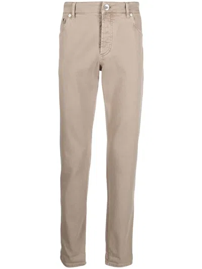 Brunello Cucinelli Mid-rise Straight-leg Jeans In 中性色