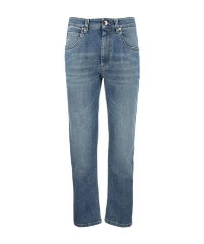 Brunello Cucinelli Mid-rise Straight-leg Jeans In Blue