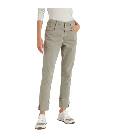 Brunello Cucinelli Mid-rise Straight Leg Jeans In Gray