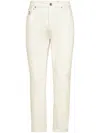 Brunello Cucinelli Ripped-detailing Straight-leg Jeans In White