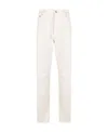 Brunello Cucinelli Logo-embroidered Tapered Cotton Jeans In White