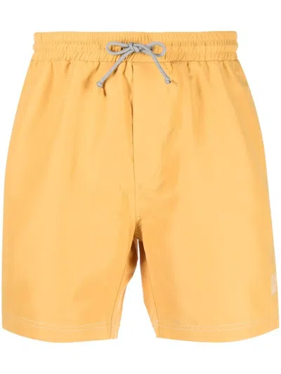 Brunello Cucinelli Logo-embroidered Swim Shorts In Yellow