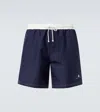 Brunello Cucinelli Logo-print Swim Shorts In Blue