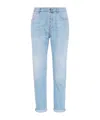 Brunello Cucinelli Faded Denim Tapered Leg Trousers In Blue