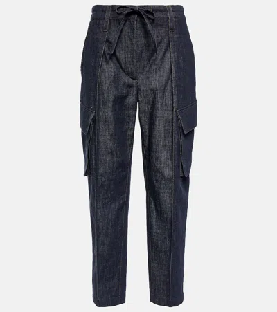 Brunello Cucinelli Mid-rise Tapered Jeans In Denim