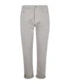 Brunello Cucinelli Logo-patch Tapered Trousers In Gray