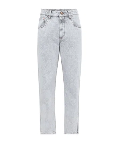 BRUNELLO CUCINELLI BRUNELLO CUCINELLI LOGO PATCH STRAIGHT LEG JEANS