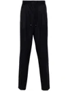 Brunello Cucinelli Navy Blue Wool Trousers In Blue