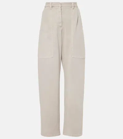 Brunello Cucinelli Mid-rise Wide-leg Jeans In Beige