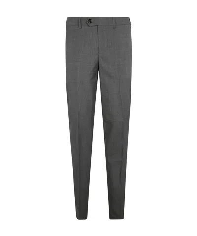 Brunello Cucinelli Mid-waist Straight Wool Casual Pants In Black
