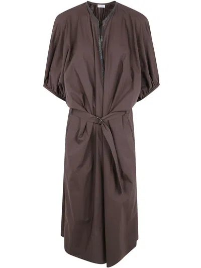 BRUNELLO CUCINELLI BRUNELLO CUCINELLI MIDI BELT DRESS