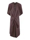 Brunello Cucinelli Crystal-embellished Midi Dress In Brown