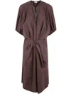 Brunello Cucinelli Midi Belt Dress In Chocolate