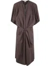 Brunello Cucinelli Midi Belt Dress In Brown