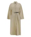 Brunello Cucinelli Women Cotton Long Dress In Beige
