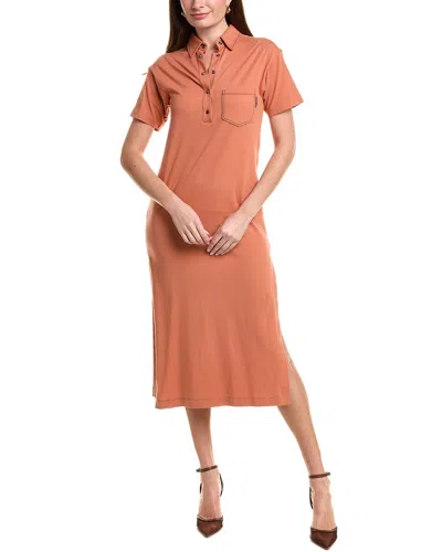 Brunello Cucinelli Midi Dress In Orange