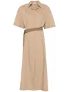 Brunello Cucinelli Women Cotton Belted Dress In Neutral